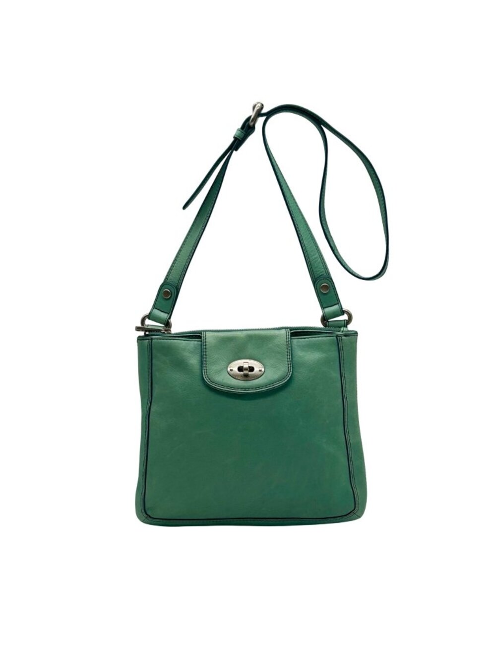 Fossil Sea Green Pebbled Leather Crossbody Bag
